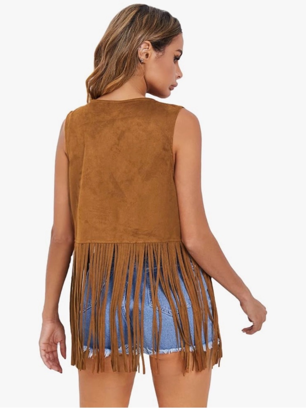 Faux Suede Fringe Vest - Picture 5 of 9